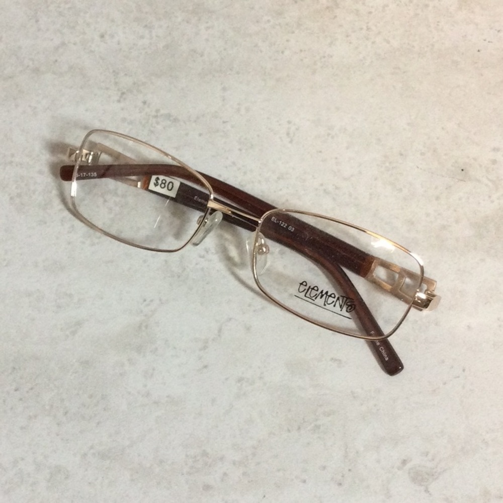 NWT Elements gold metal eyeglasses new old stock - Picture 1 of 16
